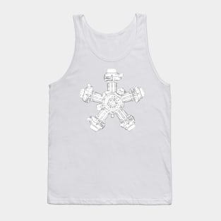 Radial Engine Wireframe Tank Top